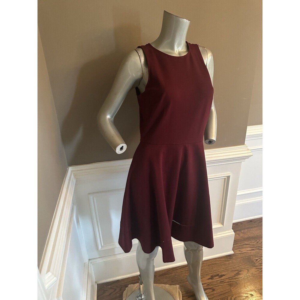 Kate Spade Fit And Flare Maroon Red Dress Eyelets Sz 6 - Picture 3 of 5